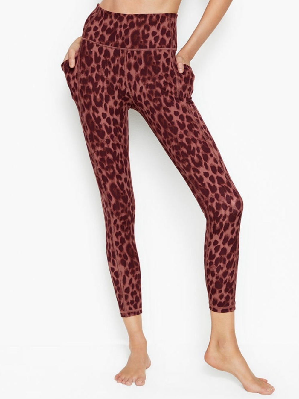 Victoria's Secret Burgundy Leopard High-Waist Leggings